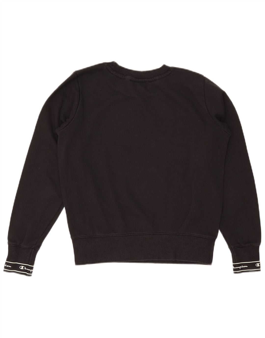 CHAMPION Dame Grafisk Sweatshirt Jumper UK 10 Lille sort bomuld