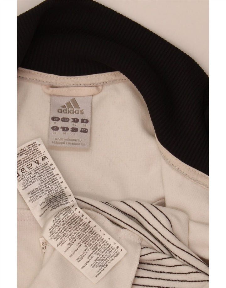 Adidas Grafisk træningsdragt topjakke til kvinder UK 12 Medium White Colourblock