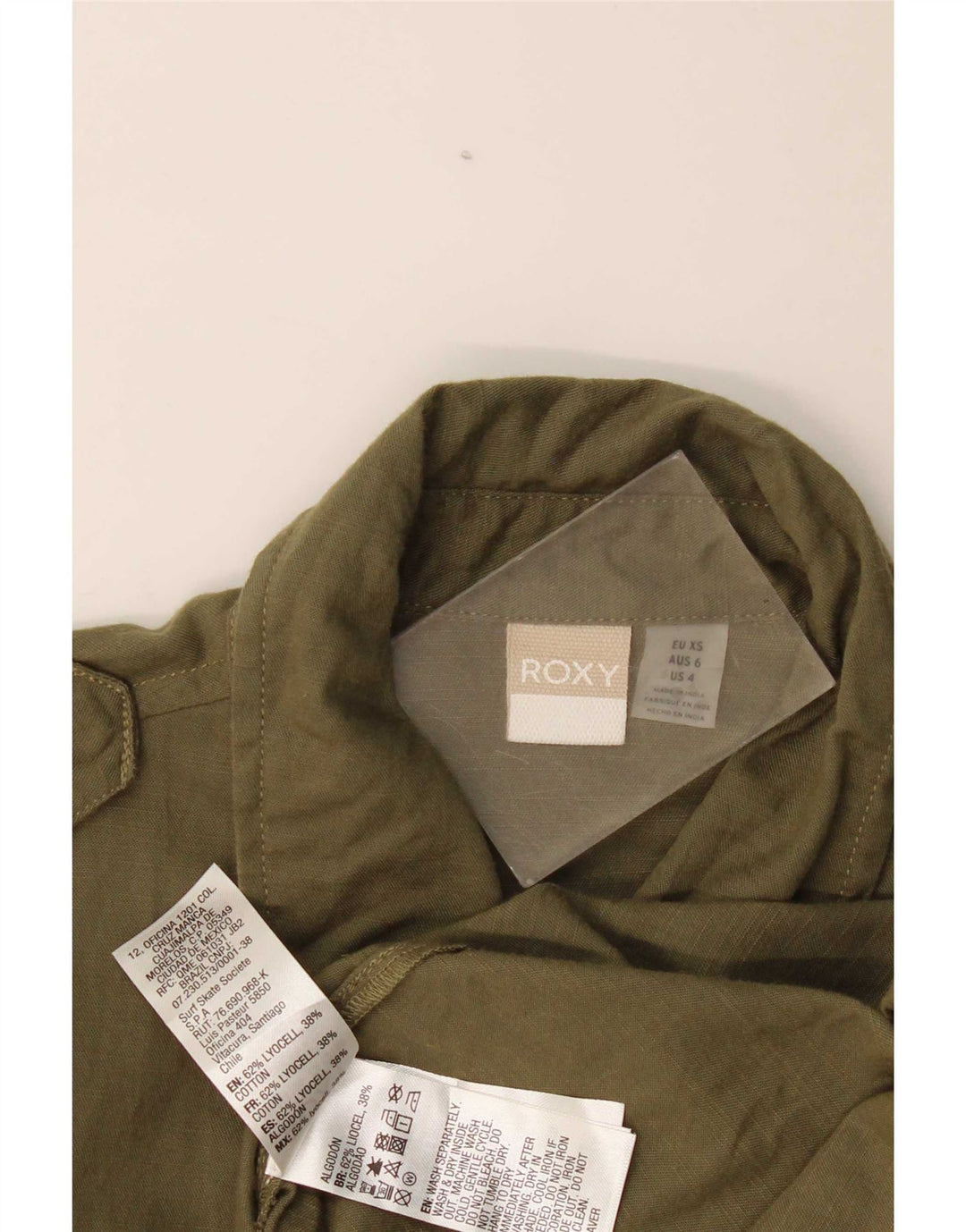 Roxy Militærskjorte til kvinder US 4 Small Khaki Lyocell