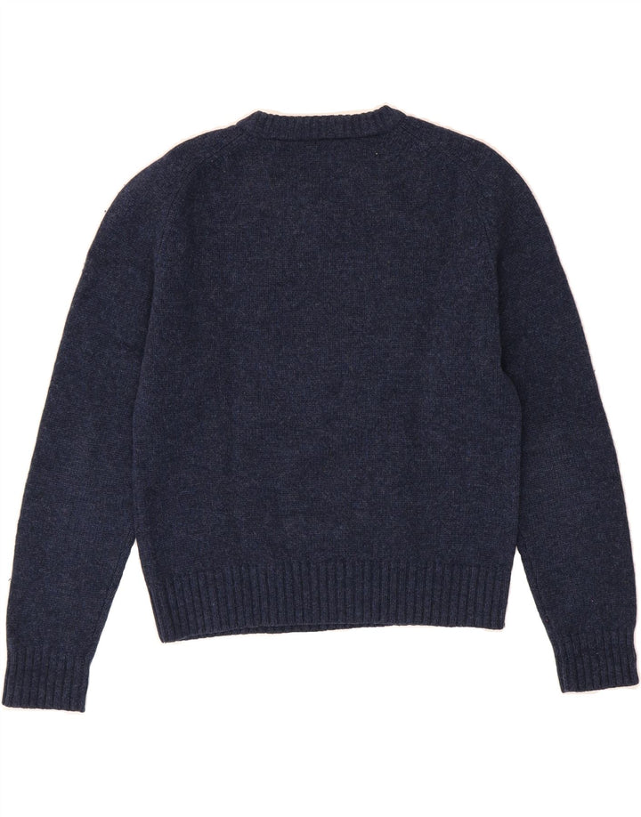LEVI'S Girls V-Neck Jumper Sweater 13-14 Years Medium  Navy Blue Wool Vintage Levi's and Second-Hand Levi's from Messina Hembry 