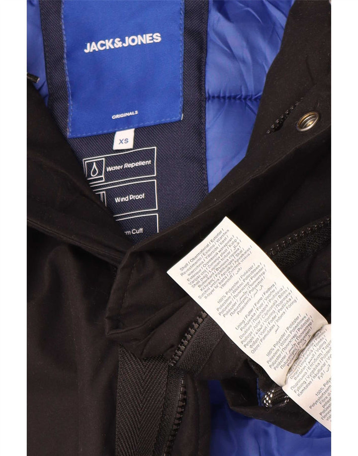 Jack & Jones Herre Hooded Parka Jacket UK 34 XS Sort Polyester