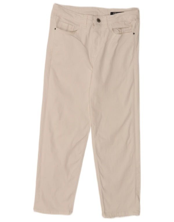 Marks & Spencer Womens Cropped Jeans UK 12 Medium W28 L23 White Bomuld