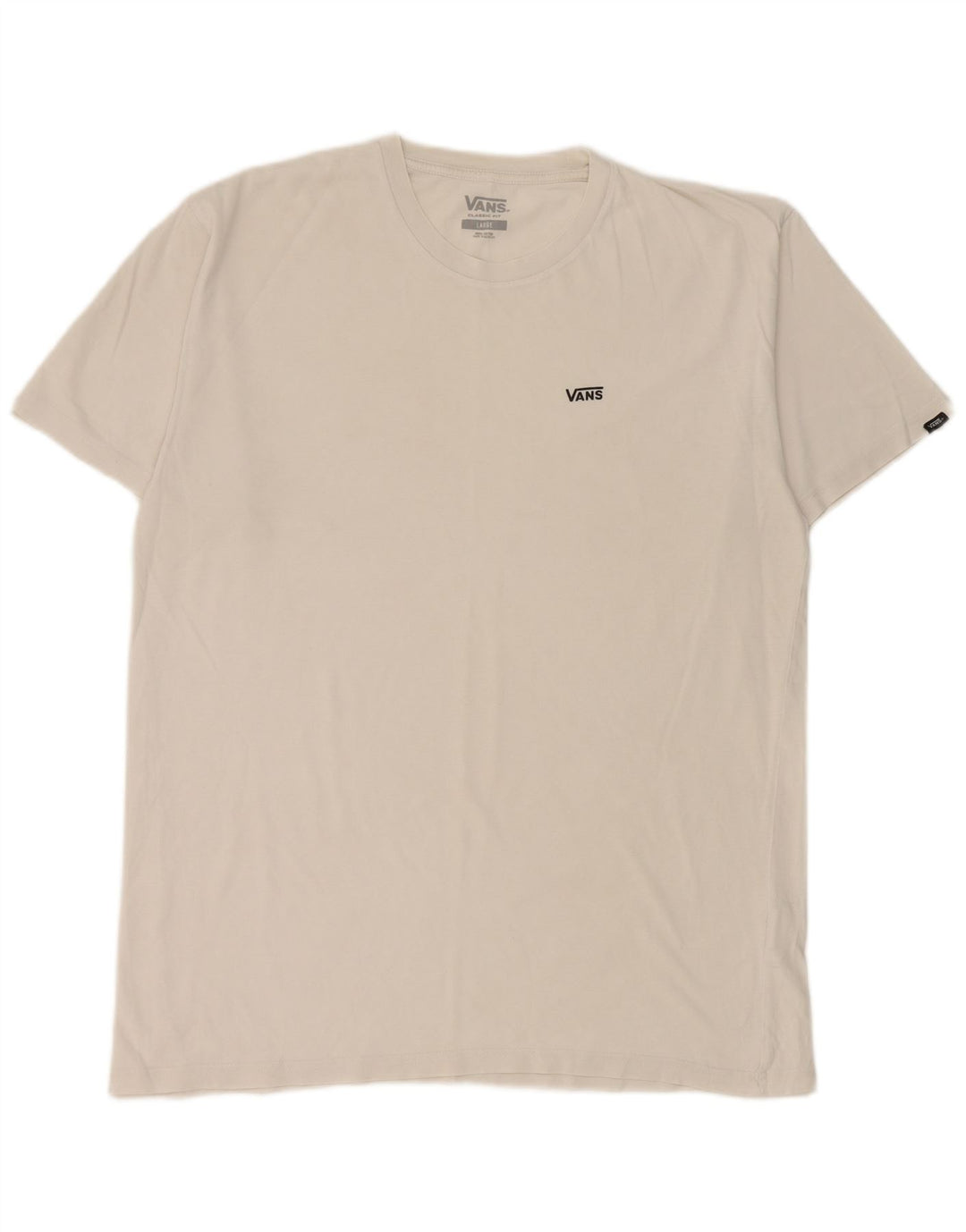 Vans Herre Classic Fit T-Shirt Top Stor Hvid Bomuld