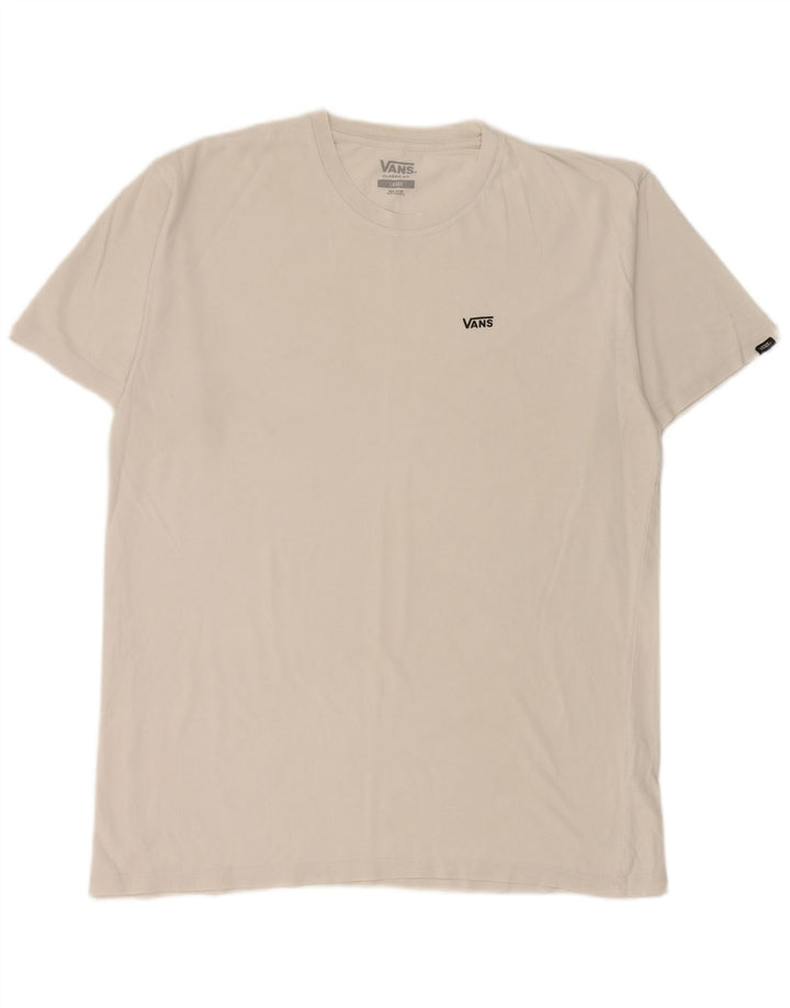 Vans Herre Classic Fit T-Shirt Top Stor Hvid Bomuld