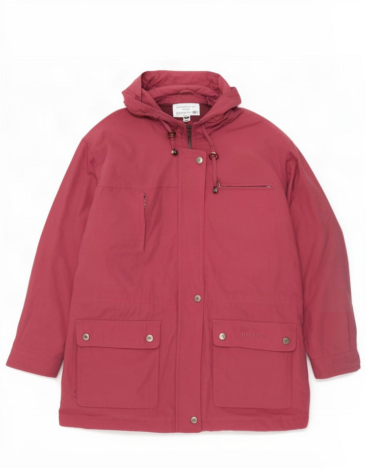 Klepper Dame Hætte Oversized Parka Jacket IT 46 Stor Pink Polyamid