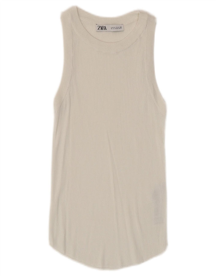 Zara Damevest Top UK 8 Small White Viscose