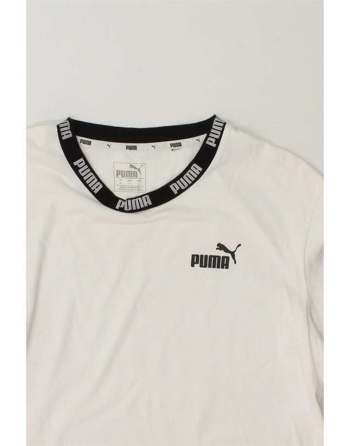PUMA Mens Graphic T-Shirt Top Small White Cotton Vintage Puma and Second-Hand Puma from Messina Hembry 