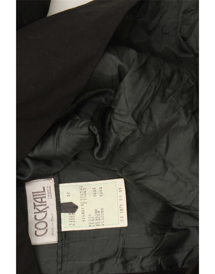 Lebole Herre Dobbeltradet Blazerjakke IT 52 XL Sort Virgin Wool