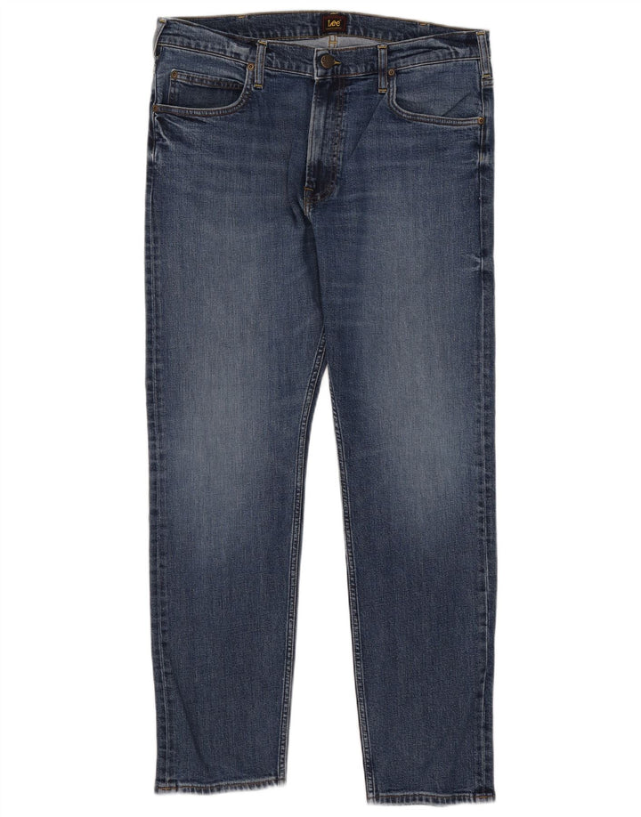 Lee Herre Rider Slim Jeans W36 L32 Blå Bomuld