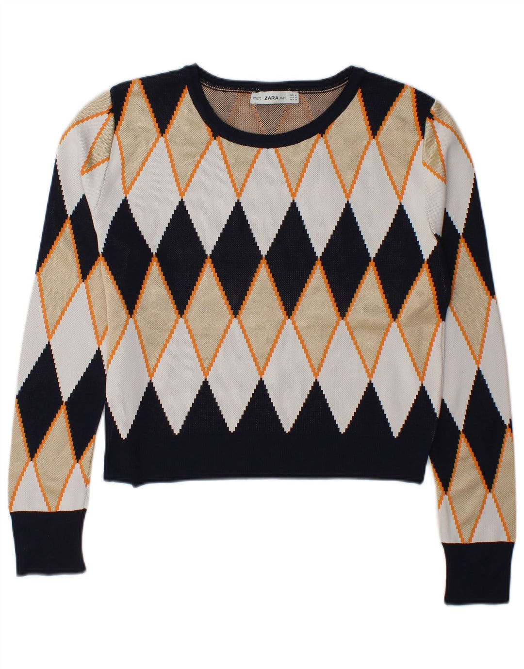 Zara Dame Boat Neck Jumper Sweater UK 14 Medium Flerfarvet