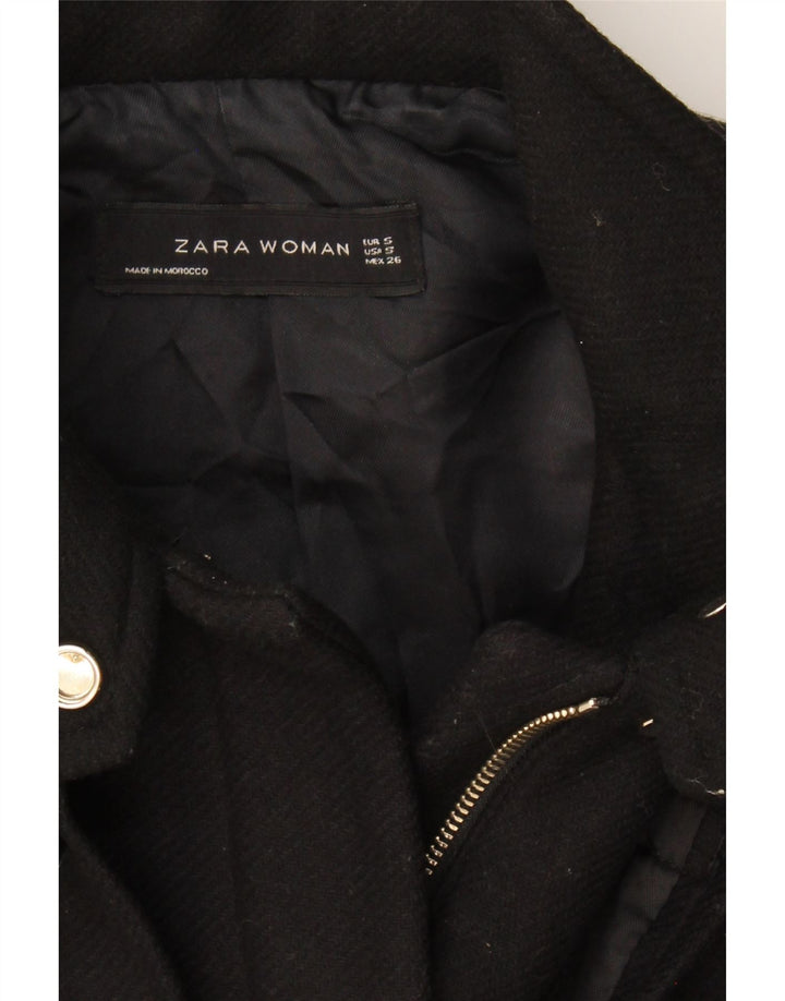 ZARA Womens Duffle Jacket UK 10 Small Black Cotton Vintage Zara and Second-Hand Zara from Messina Hembry 