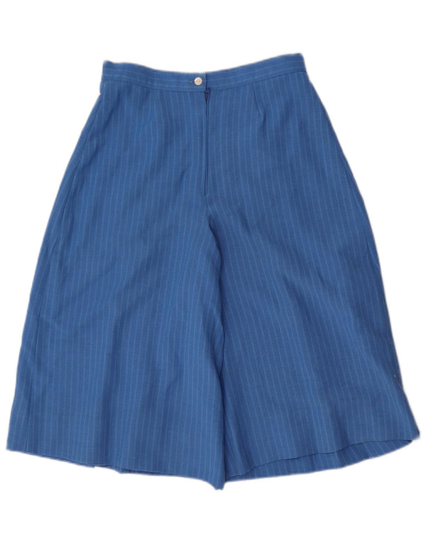 Vintage kvinders Cullotes Bermuda Shorts IT 40 Small W24 Blue Pinstripe