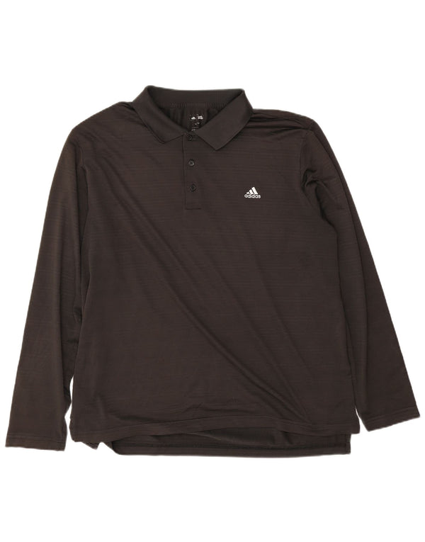 Adidas Langærmet Polo Shirt til mænd XL Sort Polyester