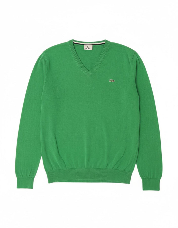 Lacoste Herre V-hals sweater str. 4 Medium Grøn