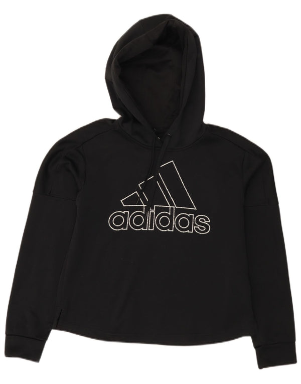 ADIDAS Climawarm grafisk hættetrøje til kvinder DK 8/10 Small Black