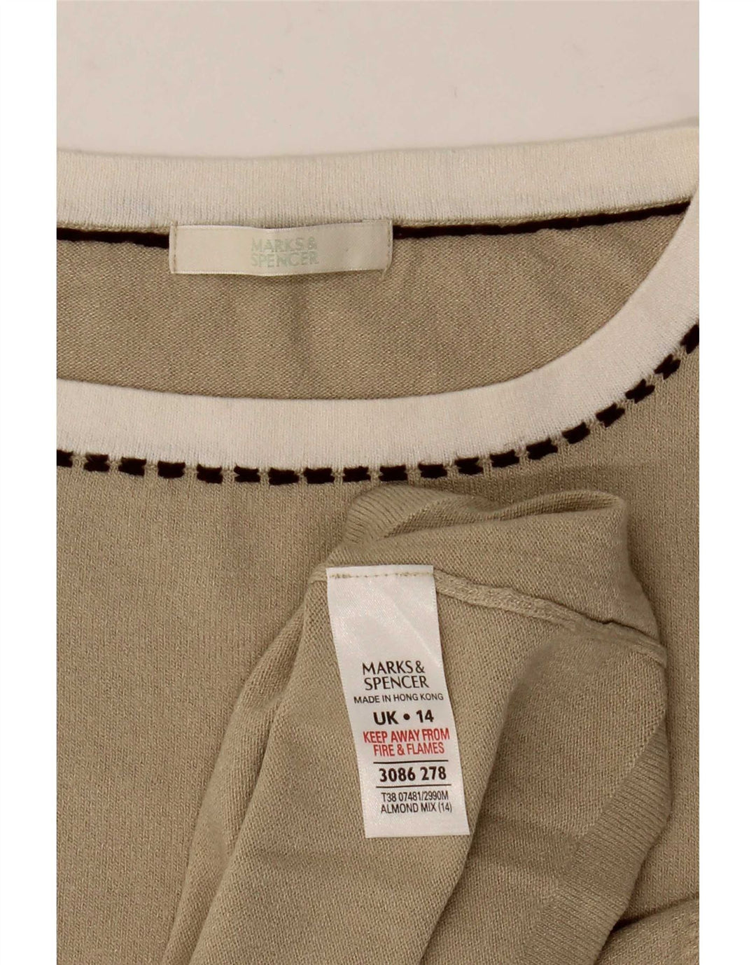 Marks & Spencer Damevest Top UK 14 Medium Beige Viscose