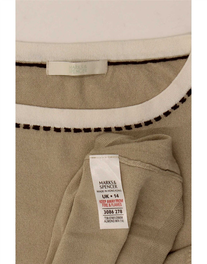 Marks & Spencer Damevest Top UK 14 Medium Beige Viscose