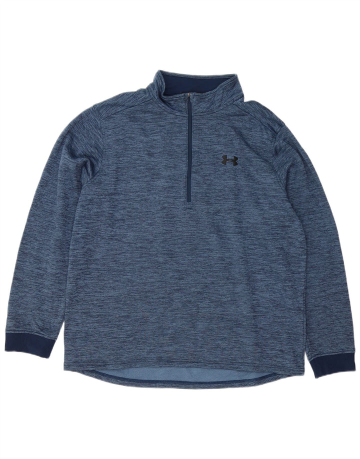 Under Armour Herre Cold Gear Pullover Træningsdragt Top XL Navy Blue Flecked
