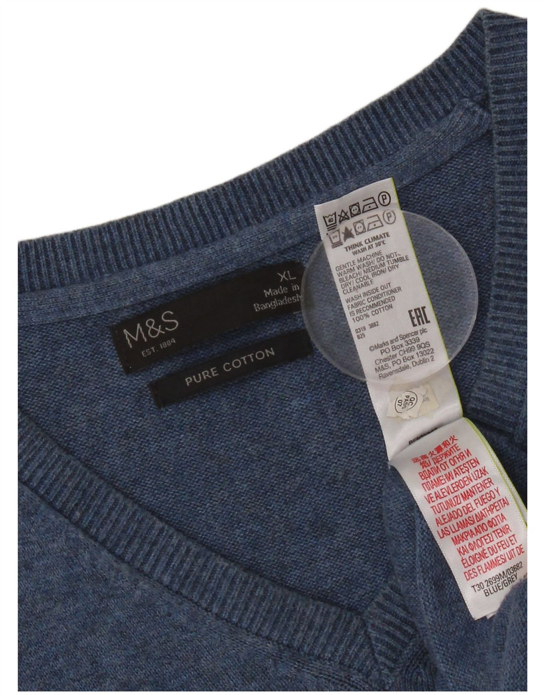 Marks & Spencer Herrevest Tank Top XL Blå Bomuld