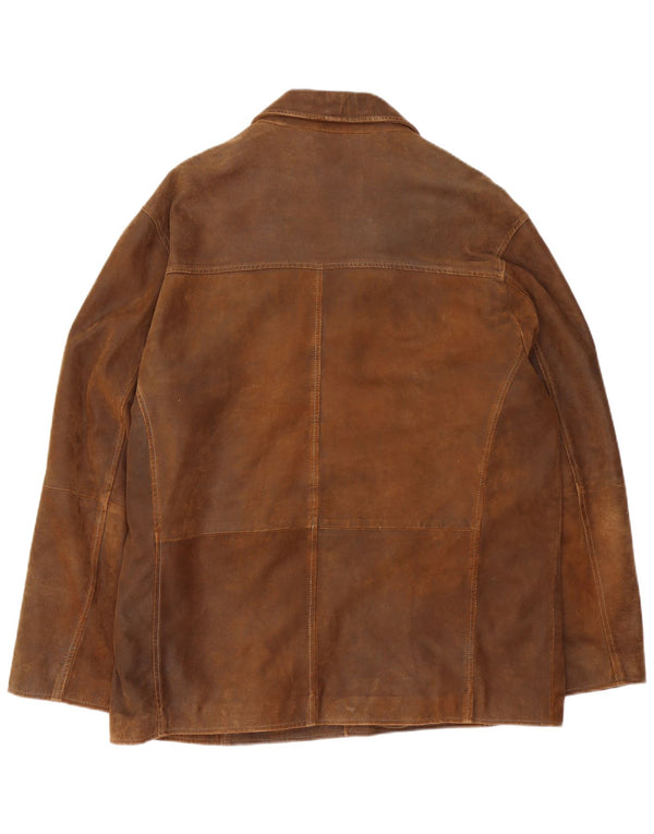 TRAPPER Herre Læderjakke IT 56 3XL Brunt Læder