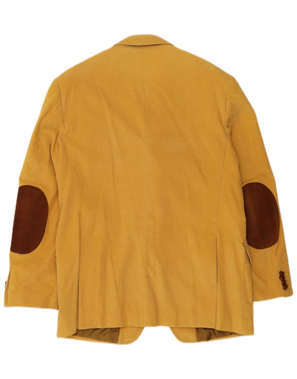 Vintage herre 3-knaps fløjlsbukser blazerjakke IT 52 XL Gul Colourblock