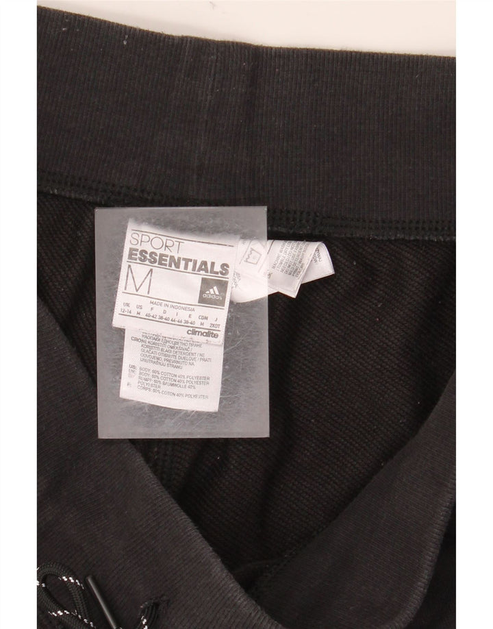 ADIDAS grafiske træningsdragtbukser til kvinder, joggere UK 12/14 Medium Black