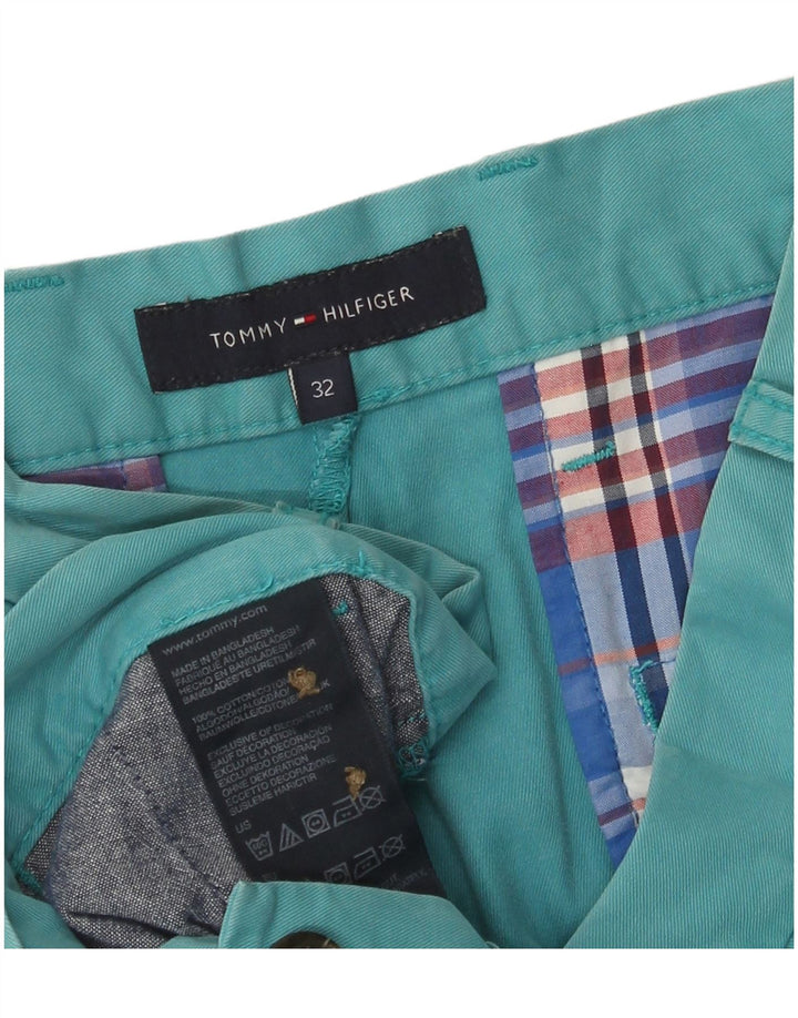 Tommy Hilfiger Herre Chino Shorts W32 Medium turkis bomuld