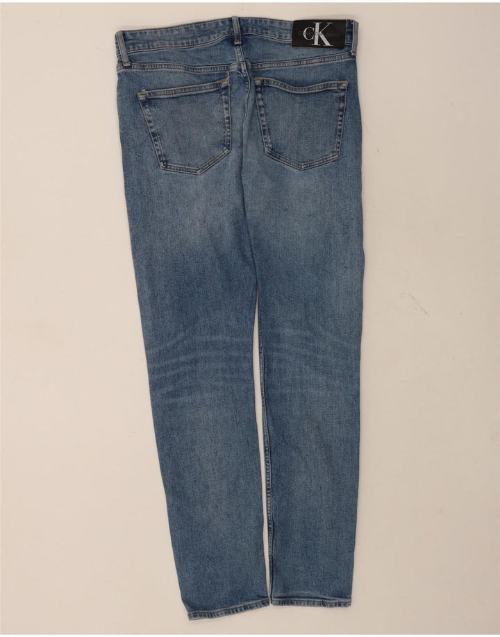 Calvin Klein Herre Slim Jeans W31 L32 Blå Bomuld