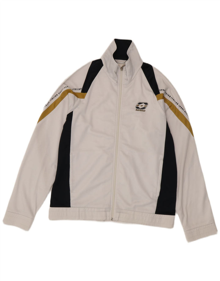 Lotto Herre grafisk træningsdragt Topjakke Medium White Colourblock Polyester