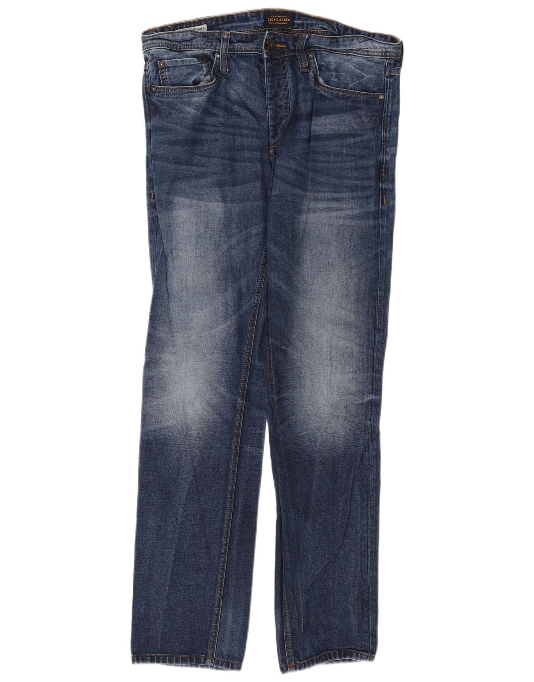 Jack & Jones Herre Mike Straight Jeans W34 L34 Blå Bomuld