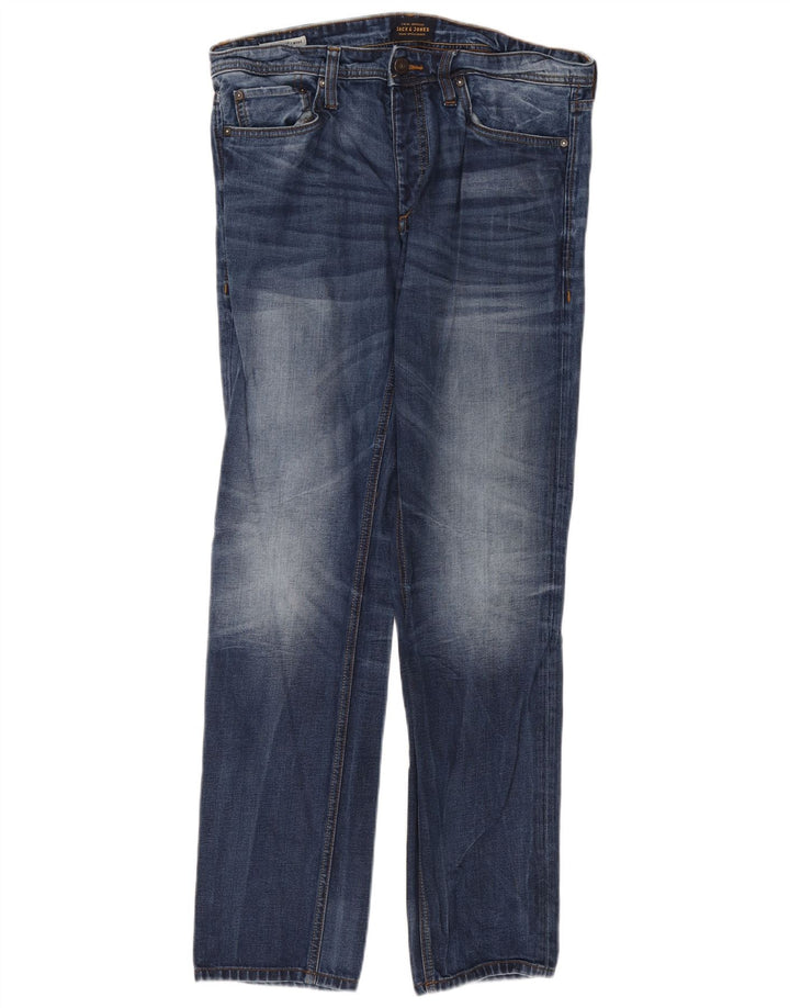 Jack & Jones Herre Mike Straight Jeans W34 L34 Blå Bomuld