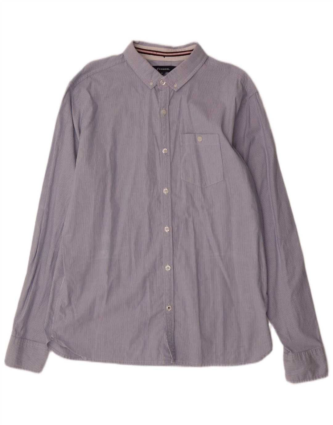 KANGOL Herreskjorte XL Blå nålestribet bomuld