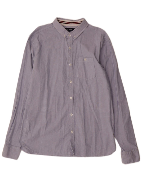 KANGOL Herreskjorte XL Blå nålestribet bomuld