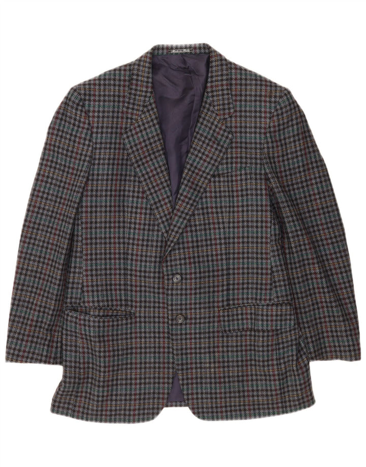 Ermenegildo Zegna Herre 2-knaps blazerjakke UK 38 Medium Blue Houndstooth