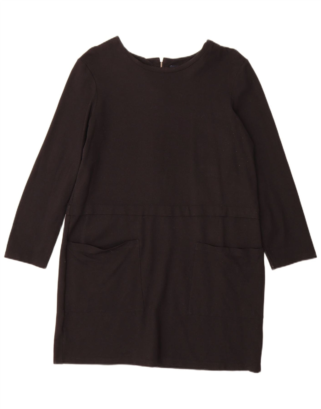 French Connection Dame 3/4 ærmer Shift Dress UK 14 Large Black Viscose
