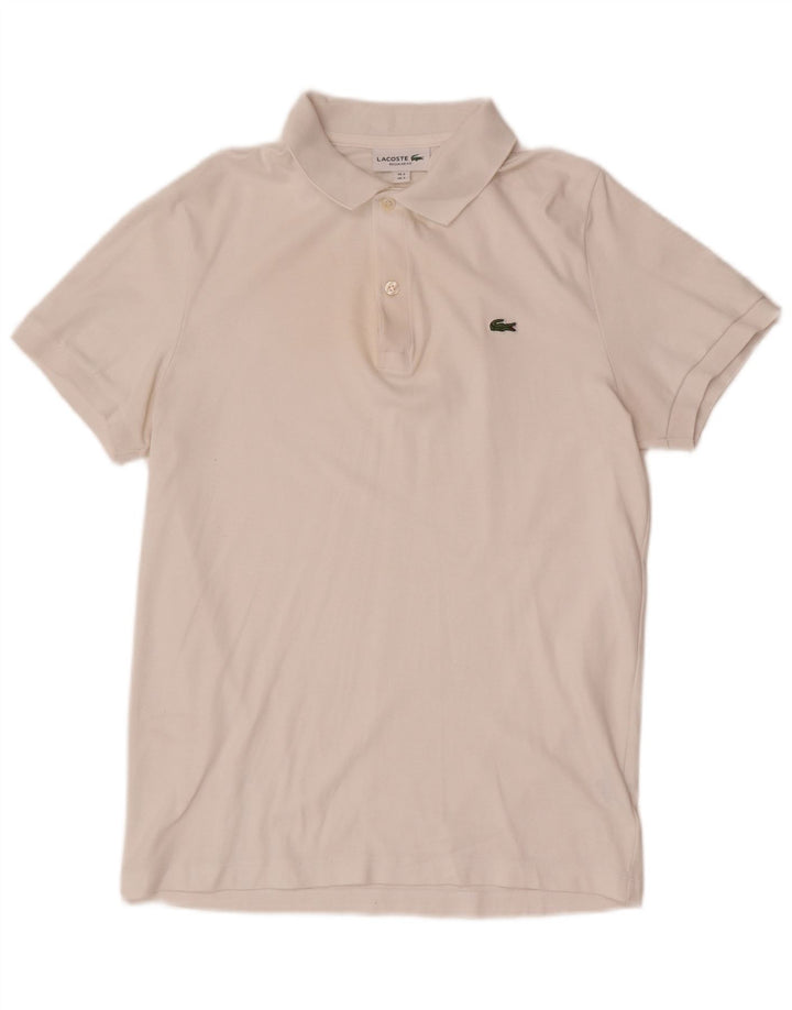 Lacoste Herre Regular Fit Polo Shirt Størrelse 3 Lille Hvid Bomuld