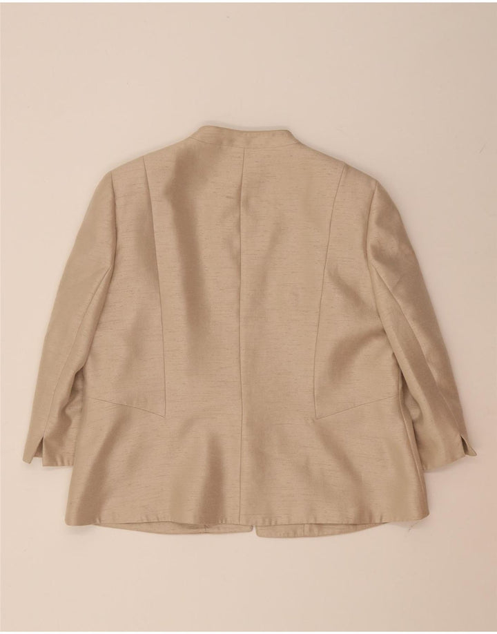 JACQUES VERT Womens 1 Button 3/4 Sleeve Blazer Jacket UK 20 2XL Beige Vintage Jacques Vert and Second-Hand Jacques Vert from Messina Hembry 