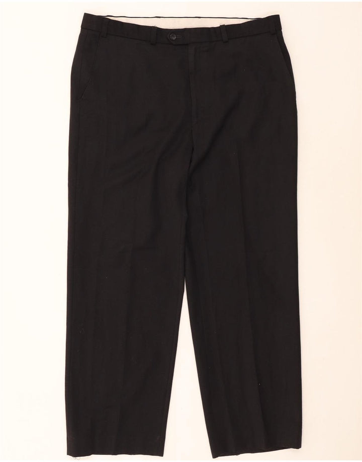 Marks & Spencer Straight Chino-bukser til mænd W38 L29 Sort polyester
