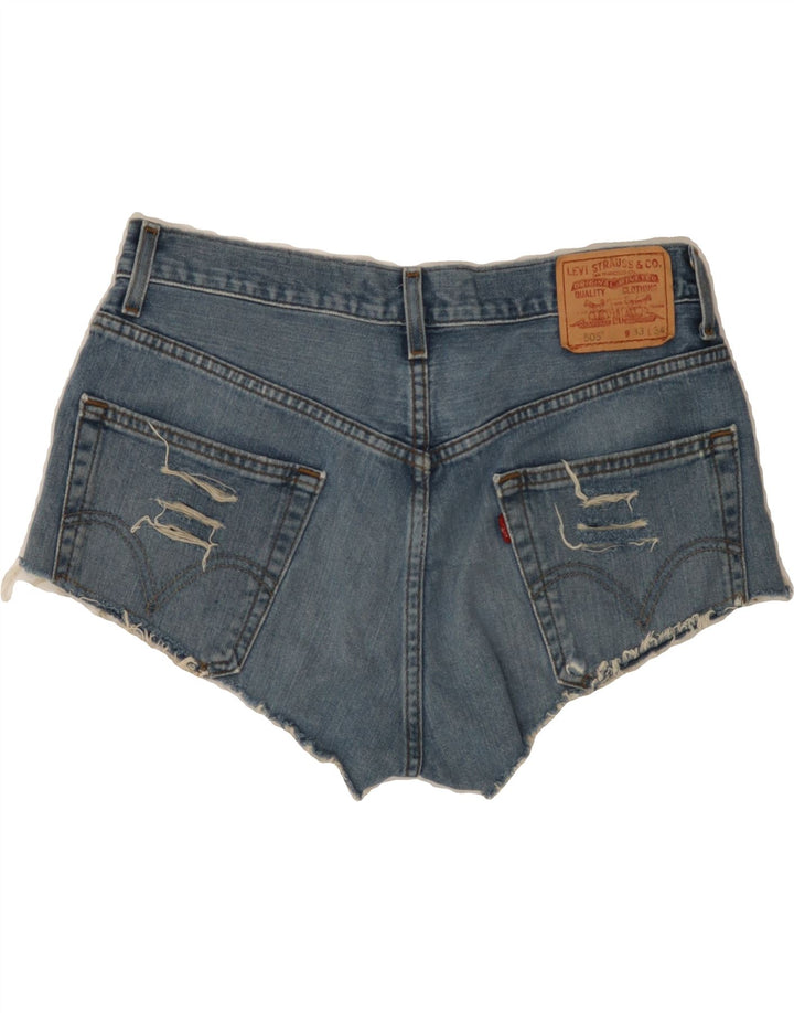 LEVI'S Womens 505 Distressed Regular Fit Denim Shorts W33 Large Blue Vintage Levi's and Second-Hand Levi's from Messina Hembry 