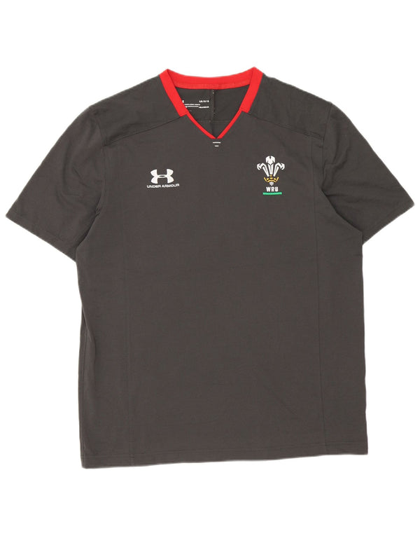 Under Armour Herre Heat Gear T-Shirt Top Stor Grå Colourblock