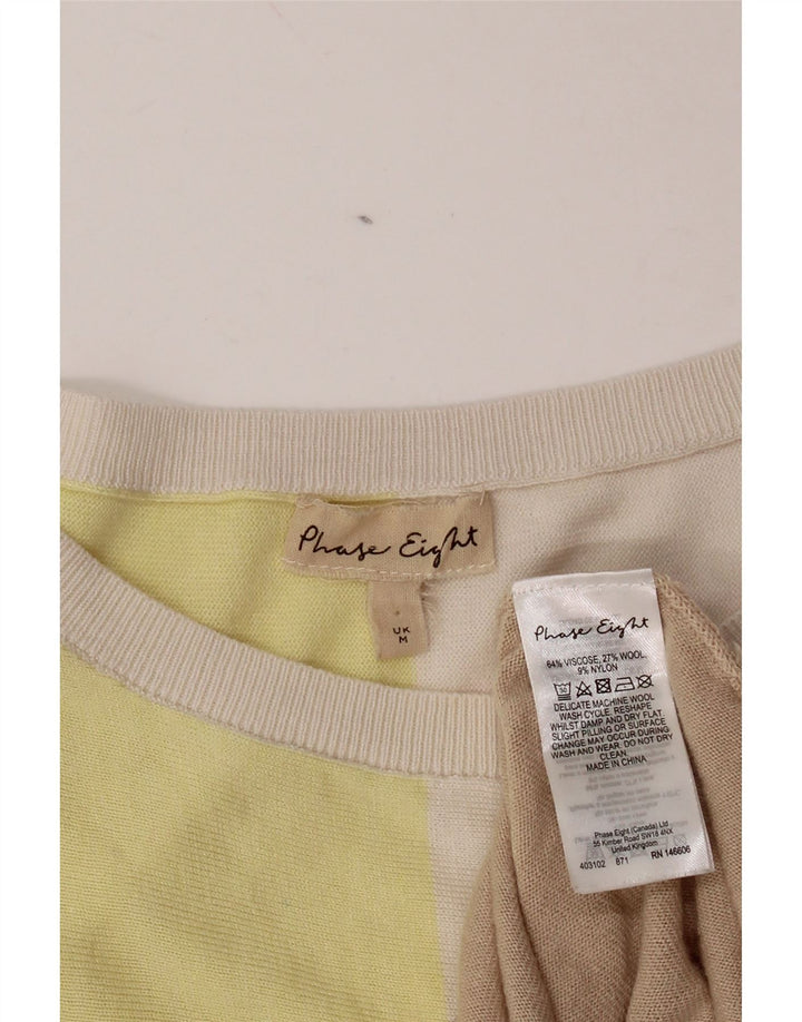 FASE otte Dame Boat Neck Jumper Sweater UK 14 Medium Flerfarvet