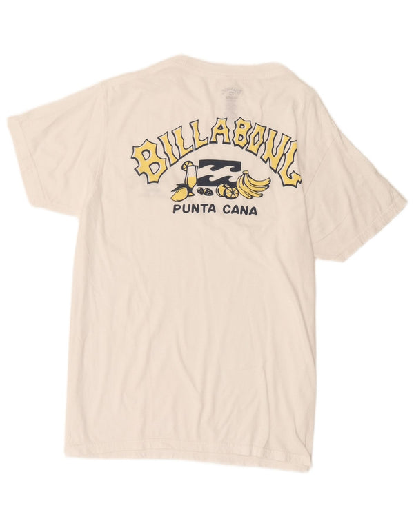 Billabong Herre Grafisk T-Shirt Top Medium Hvid Bomuld