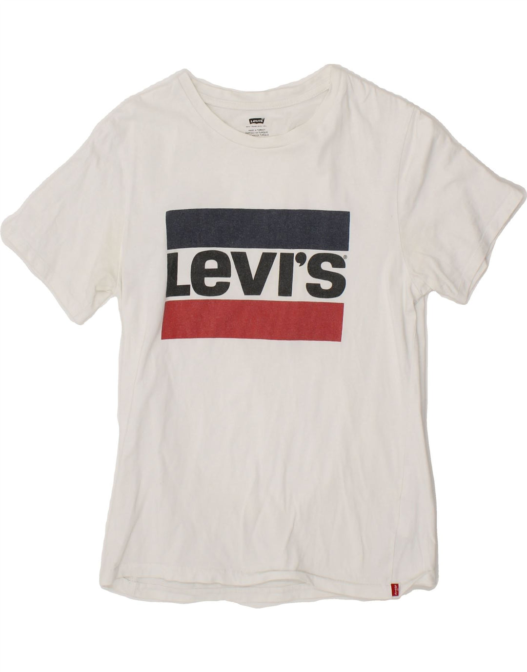 LEVI'S Womens Graphic T-Shirt Top UK 10 Small White Cotton Vintage Levi's and Second-Hand Levi's from Messina Hembry 