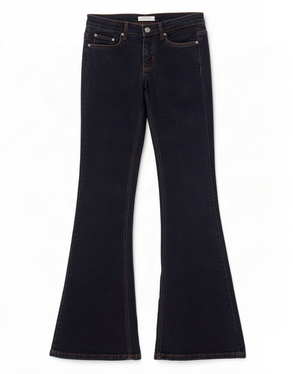Zara Womens Flared Jeans EU 38 Small W28 L34 Navy Blue