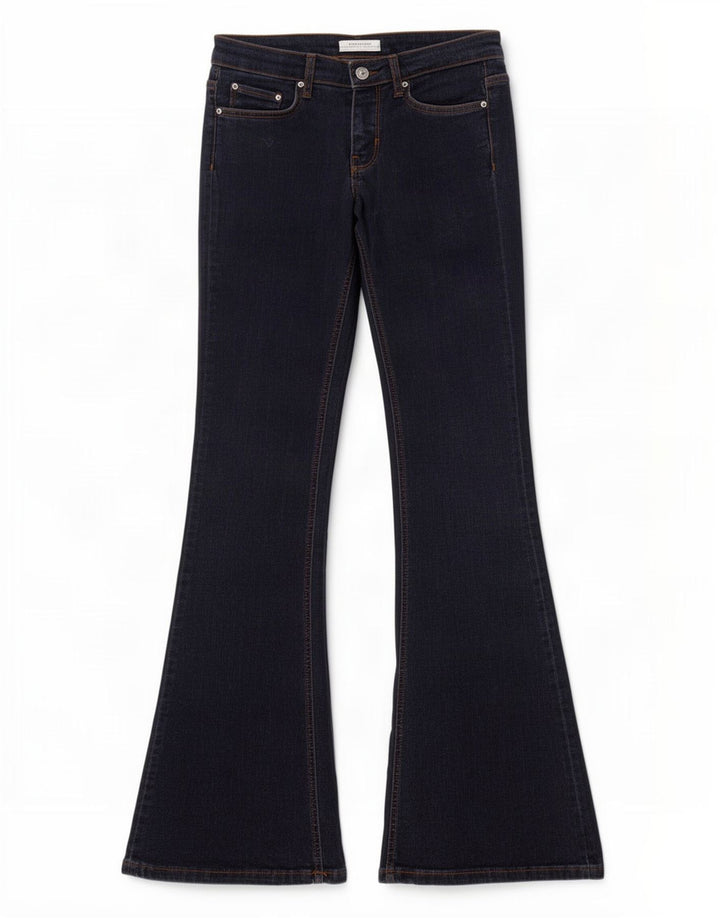 Zara Dame Flared Jeans EU 38 Small W28 L34 Navy Blue