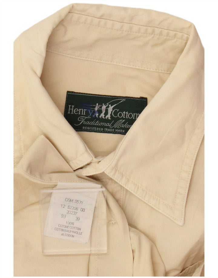 Henry Cottons Herreskjorte str. 39 15 1/2 Medium Gul Bomuld