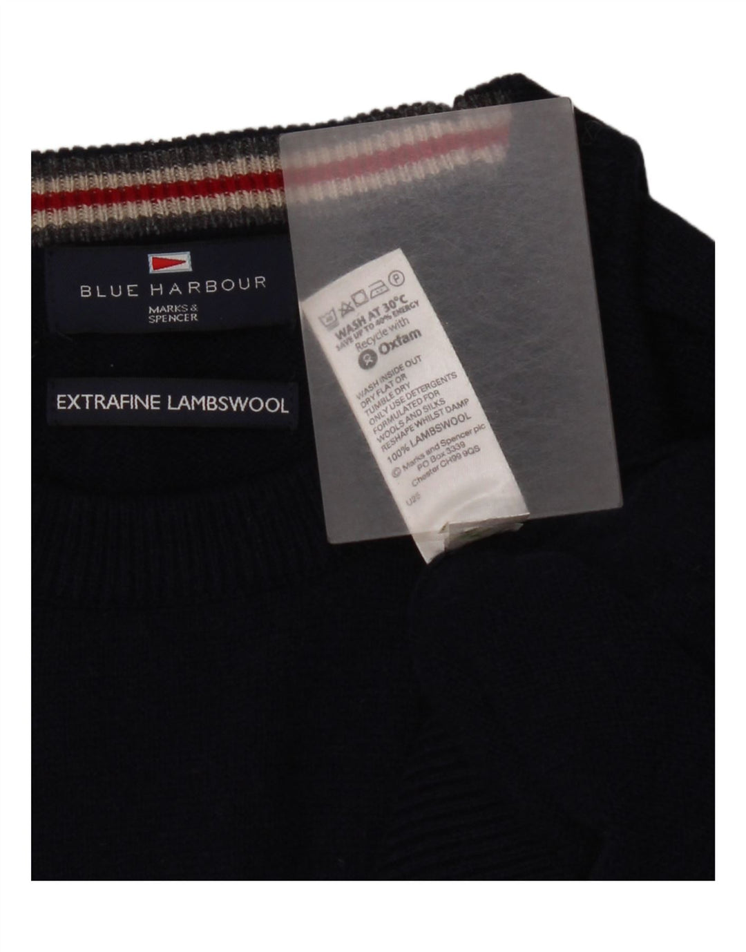 Marks & Spencer Herre Blue Harbor Crew Neck sweater Medium Navy Blue