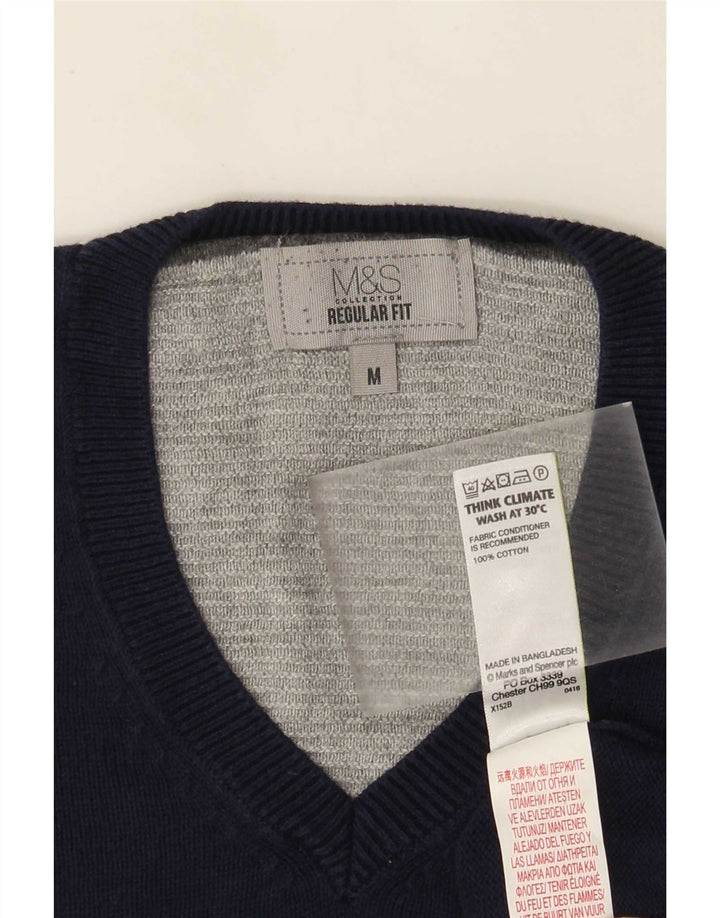 Marks & Spencer Herre Regular Fit V-hals sweater Medium Navy Blue