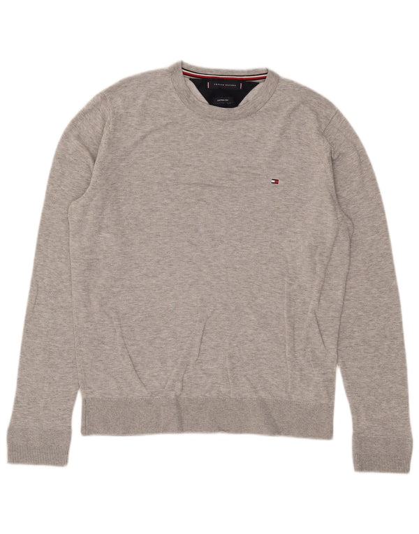 Tommy Hilfiger Dame Jumper Sweater UK 12 Medium Grå Bomuld