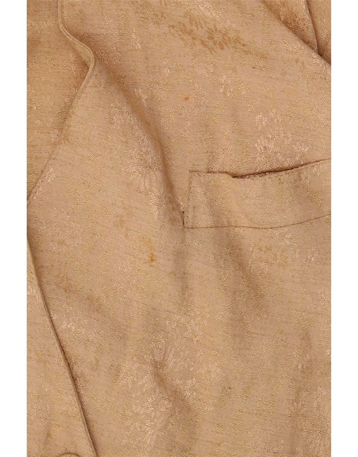 Vintage Dame Kortærmet Blazer Jakke UK 14 Medium Beige Floral